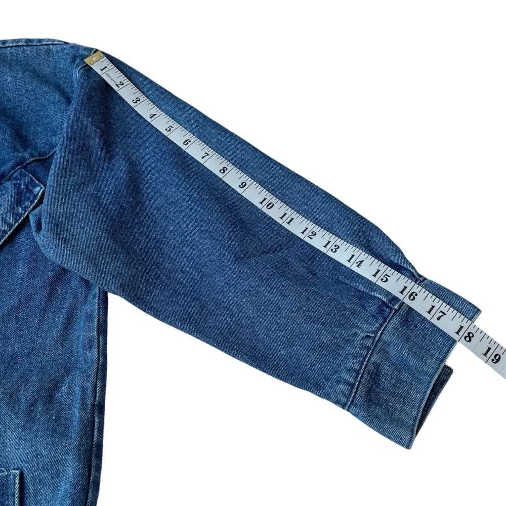 Vintage Sergio Valente Long Denim Jacket 3/4 Sleeve - Picture 12 of 16